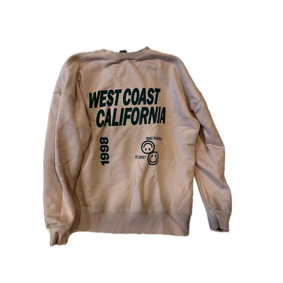 Wild Fable Pink West Coast Cali Crew Sweat Set Womans XS - Picture 2 of 6